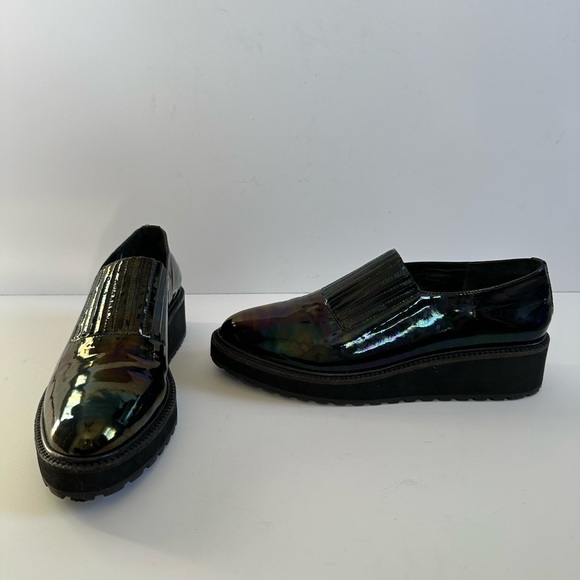Loeffler Randall Ria Black Iridescent Leather Slip-On Loafer Sz 8 - Picture 5 of 11